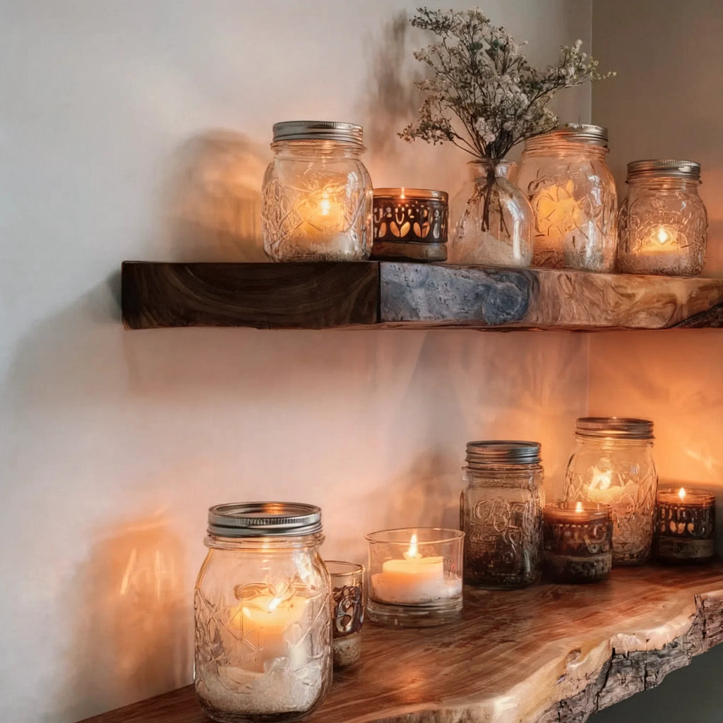 Floating Corner Wall Shelf – Live Edge Walnut Bookshelf for Décor & Housewarming Gift