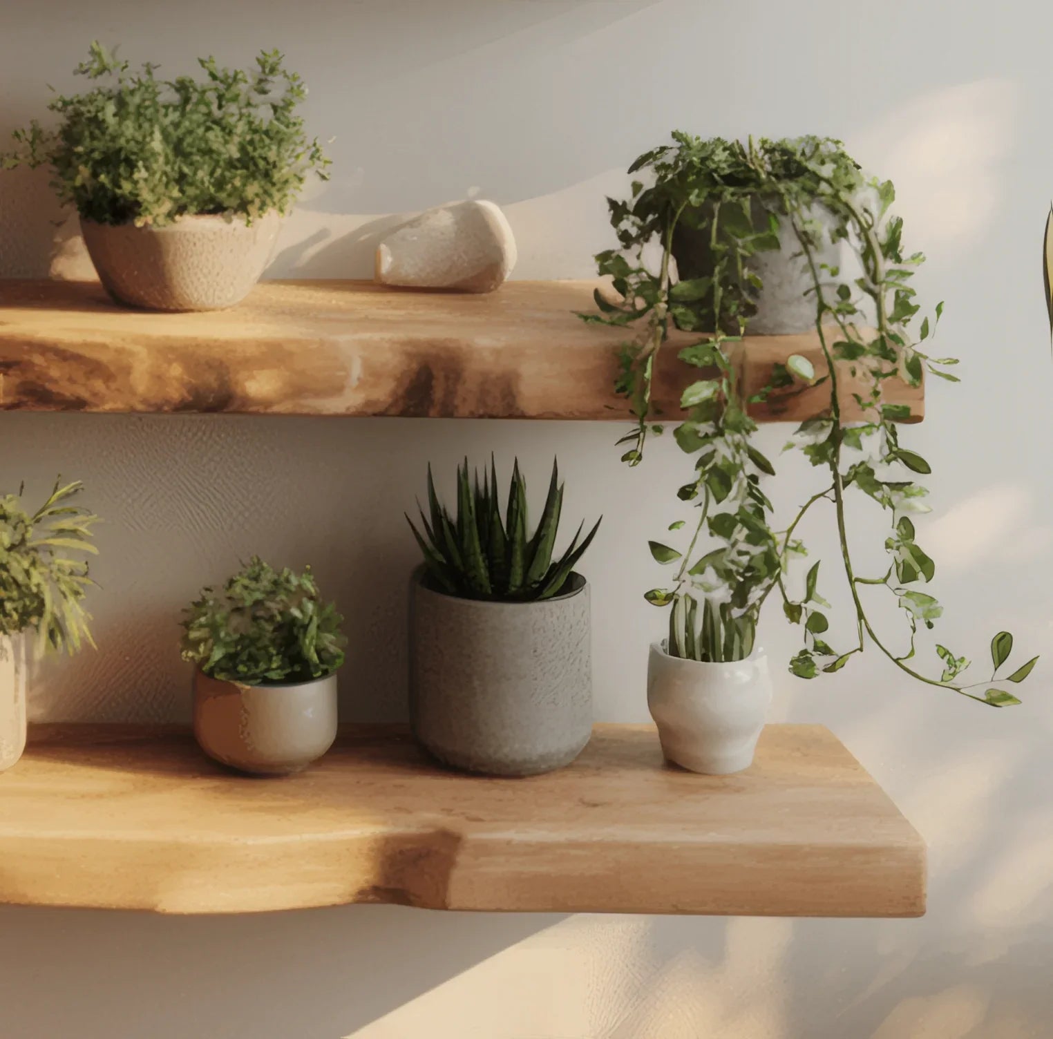 Floating Corner Wall Shelf – Live Edge Custom Shelf for Home Décor & Housewarming Gift