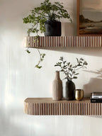 Natural Wood Floating Live Edge Shelf – Rustic Wall Mounted for Kitchen & Bathroom