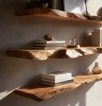 Live Edge Floating Shelves – Handmade Solid Wood Rustic Wall Shelf Decor