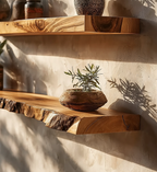 Natural Live Edge Floating Shelves – Deep Rustic Wall Mounted Shelf