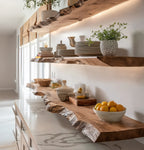 Rustic Live Edge Floating Shelf – Handmade Solid Wood for Kitchen & Living Room