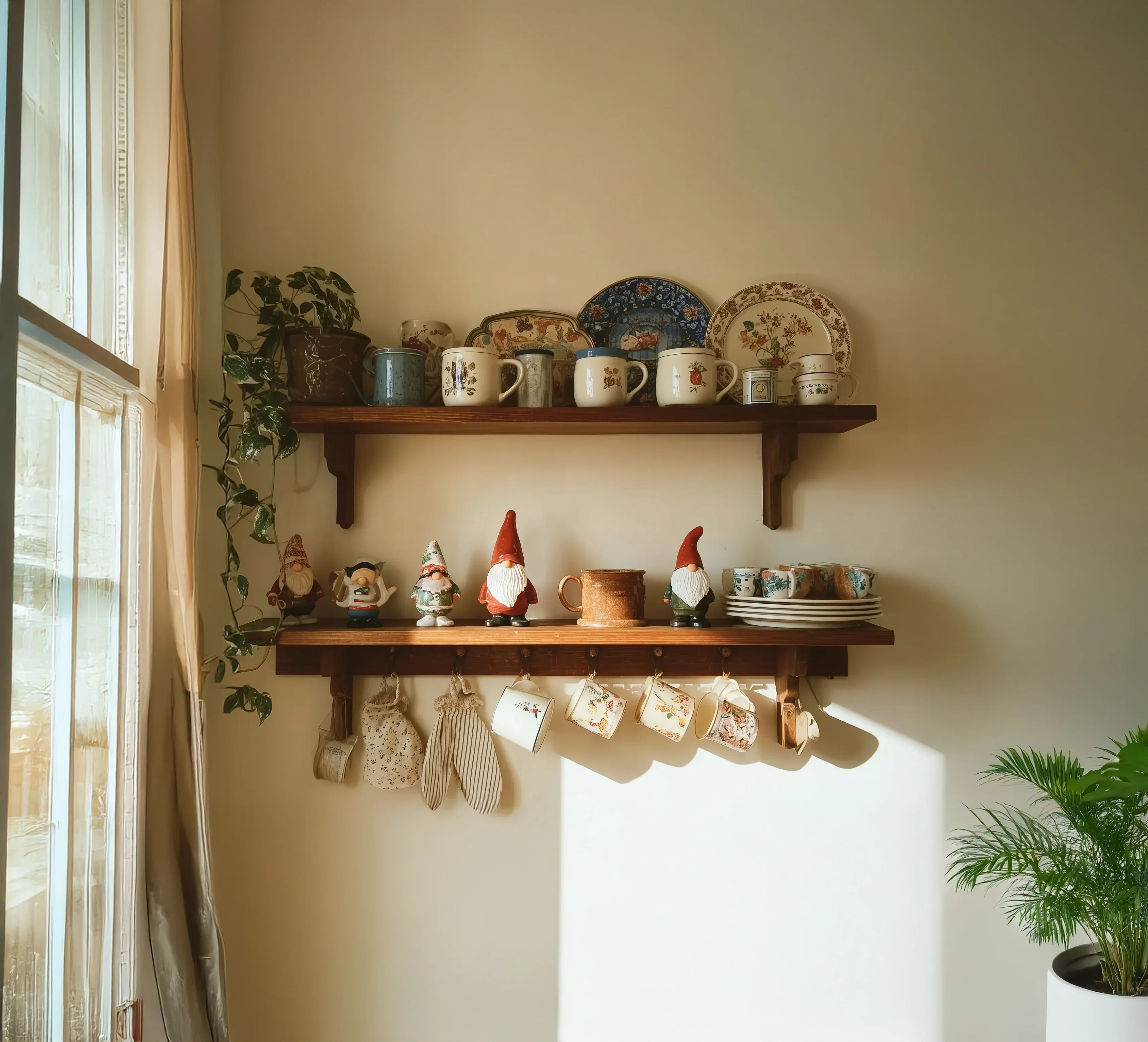 Elegant Live Edge Walnut Floating Shelf – Farmhouse Wood for Bedroom, Nursery, and Kitchen