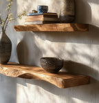 Natural Live Edge Floating Shelves – Deep Wall Mounted Shelf