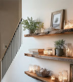 Handmade Live Edge Floating Shelves – Solid Wood Rustic Wall Display