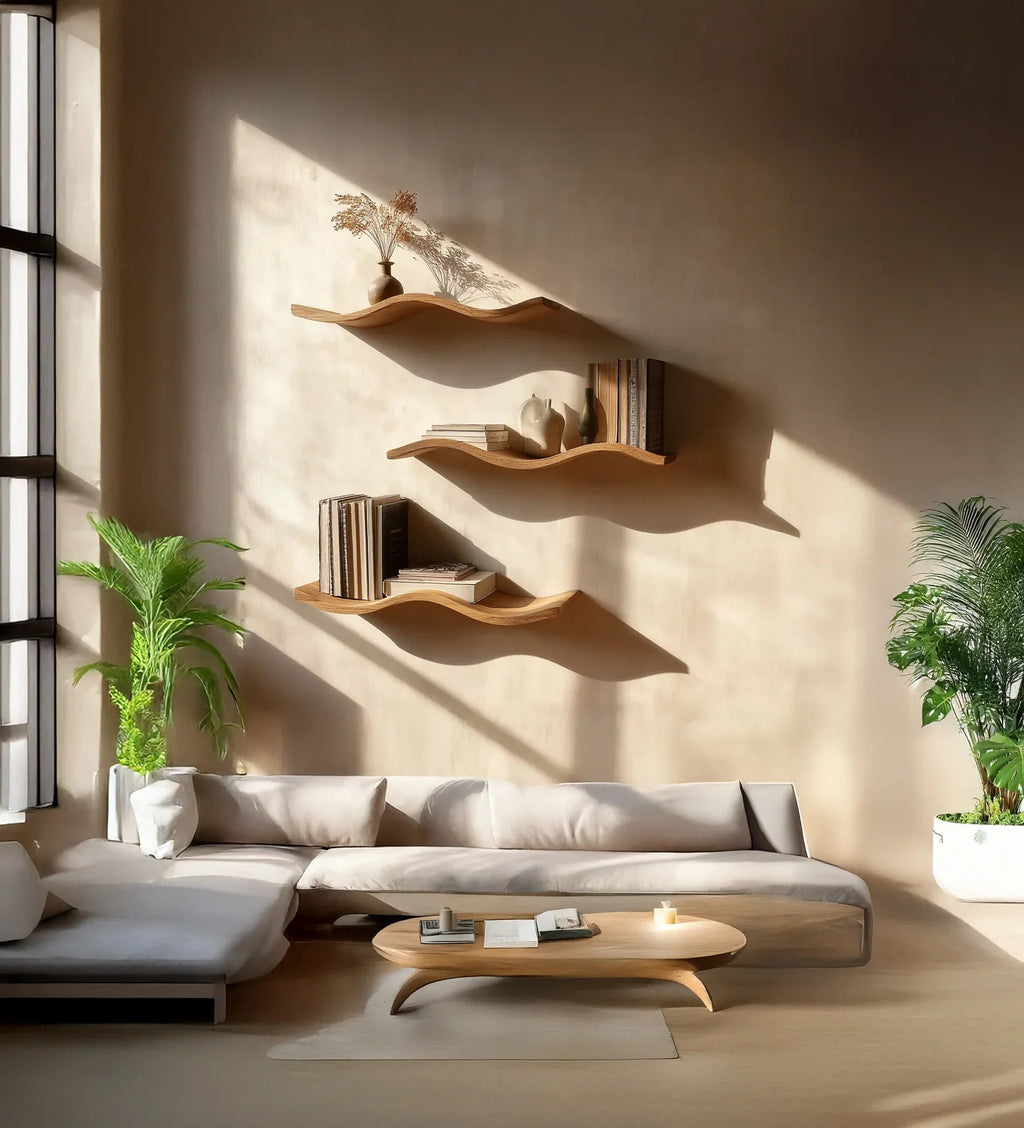 Handcrafted Live Edge Floating Shelf – Solid Wood Wall Décor & Minimalist Home Gift