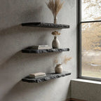 Handmade Rustic Floating Corner Shelf – Live Edge Bookshelf for Nursery & Décor