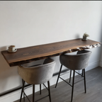 Live Edge Wall Mounted Bar Table – Rustic Floating Counter for Modern Homes